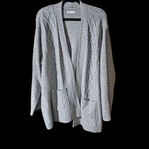 Croft & Barrow Women's Gray Cable Knit Cardigan